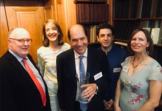 Michael Berkeley (centre) with the Private Passions production team and Radio 3 controller, Alan Davey (left).