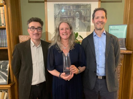 The Private Passions production team receives the Voice of the Listener and Viewer Excellence in Broadcasting 2026 award. Matthew Dodd (left), Clare Walker (centre) and Graham Rogers (right).